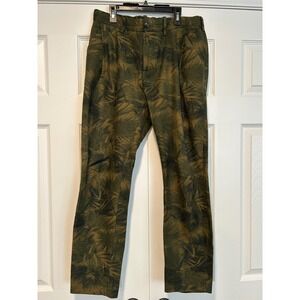 Scotch Soda Amsterdam Couture Men's Palm Leaf Print Pants W30 L32 Green‎ Brown